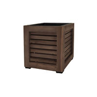 PFLANZKASTEN Colorado 3, 28 x 28 cm, Akazienholz, dunkel Braun - Dunkelbraun, Holz (28/28/28cm) - dasmöbelwerk