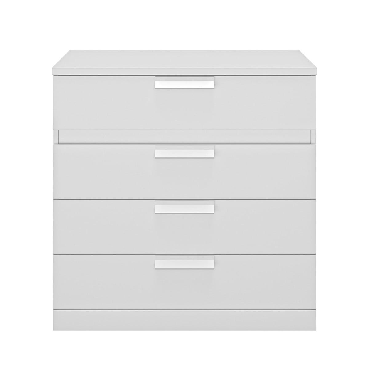 KOMMODE 4 Schubladen Cyrus - Französische Herstellung - 81/45/81 cm - Weiß, Holzwerkstoff (45/81/45cm) - Calicosy