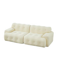 2-SITZER-SOFA DE-35265 mit Knopfverzierung Beige - Beige, Textil (104/66/224cm) - ComfortXL