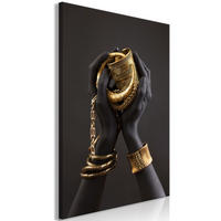 KUNSTDRUCK Grau 40/60 cm - Goldfarben/Grau, Textil (40/60cm) - KUNSTLOFT