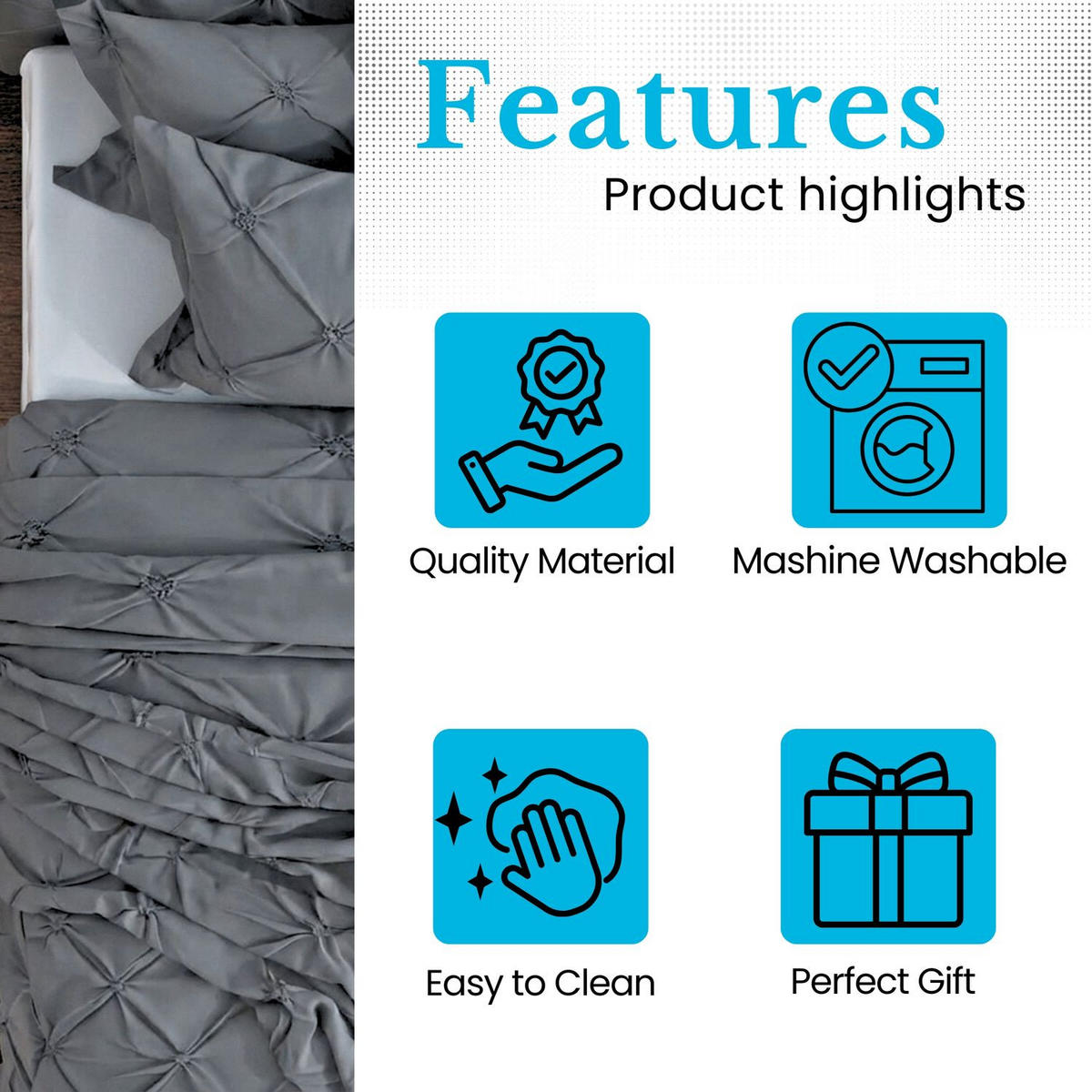 BETTWÄSCHE (Grau) - Grau, Kunststoff (135/200cm) - Intirilife