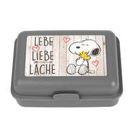 BROTDOSE The Peanuts Snoopy Lebe Liebe Lache Grau 17,5 x 12,8 x 6,9 cm - Grau, Kunststoff (17.5/6.9/12.8cm) - United Labels