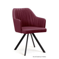 ARMLEHNSTUHL drehbar (4er-Set) Dhana 58x81x60 Schwarz/Marsala - Brombeere/Schwarz, Kunststoff (60/81/58cm) - 58aufmkessel