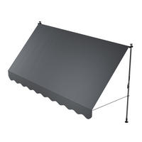 KLEMMMARKISE Kapstadt grau 350x120 cm - Grau, Textil (350/200/120cm) - Juskys