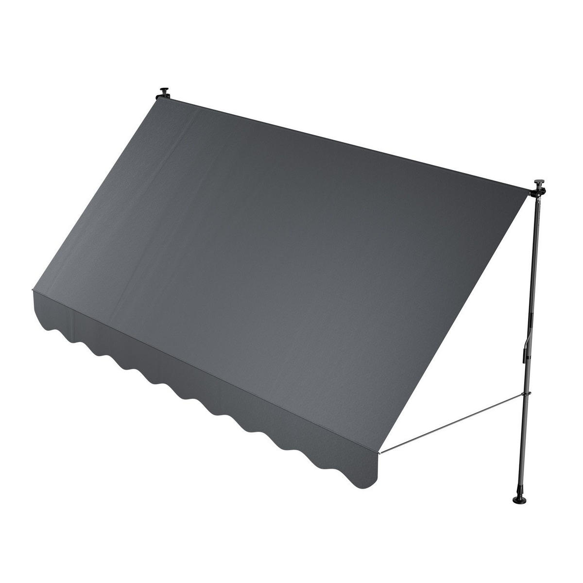 KLEMMMARKISE Kapstadt grau 350x120 cm - Grau, Textil (350/200/120cm) - Juskys