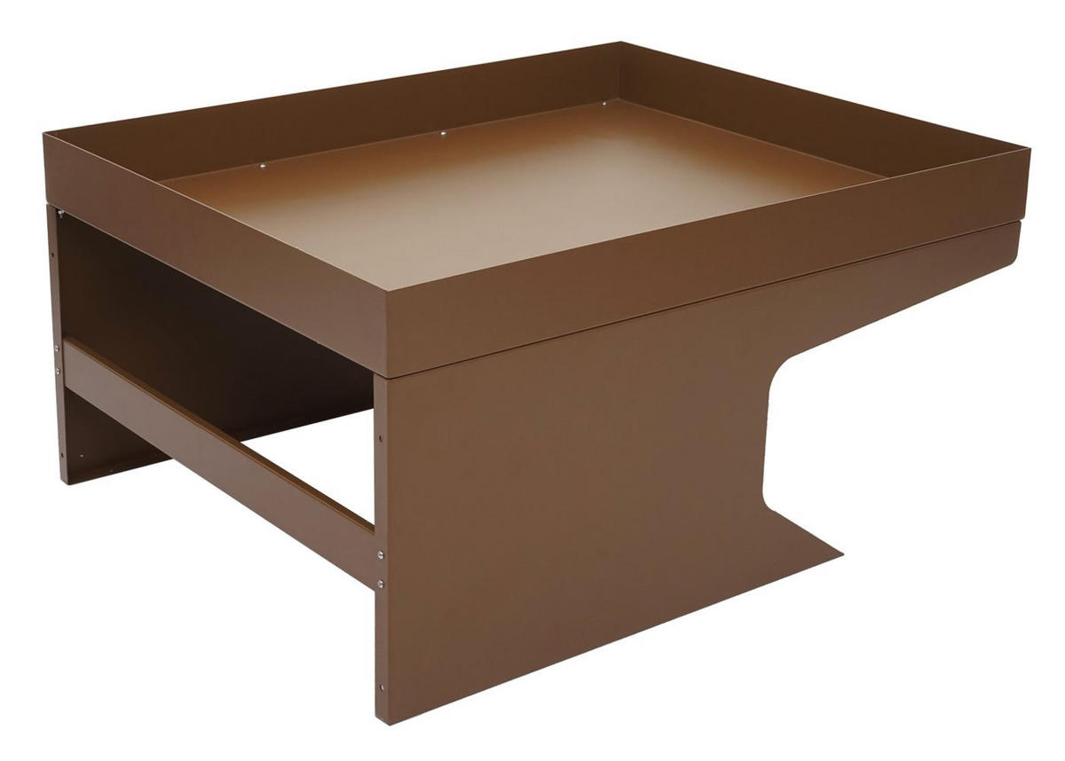 MÄHROBOTER-GARAGE mit Pflanzkasten 37x60x70cm Metall Braun - Braun, Metall (60/37/70cm) - PROREGAL