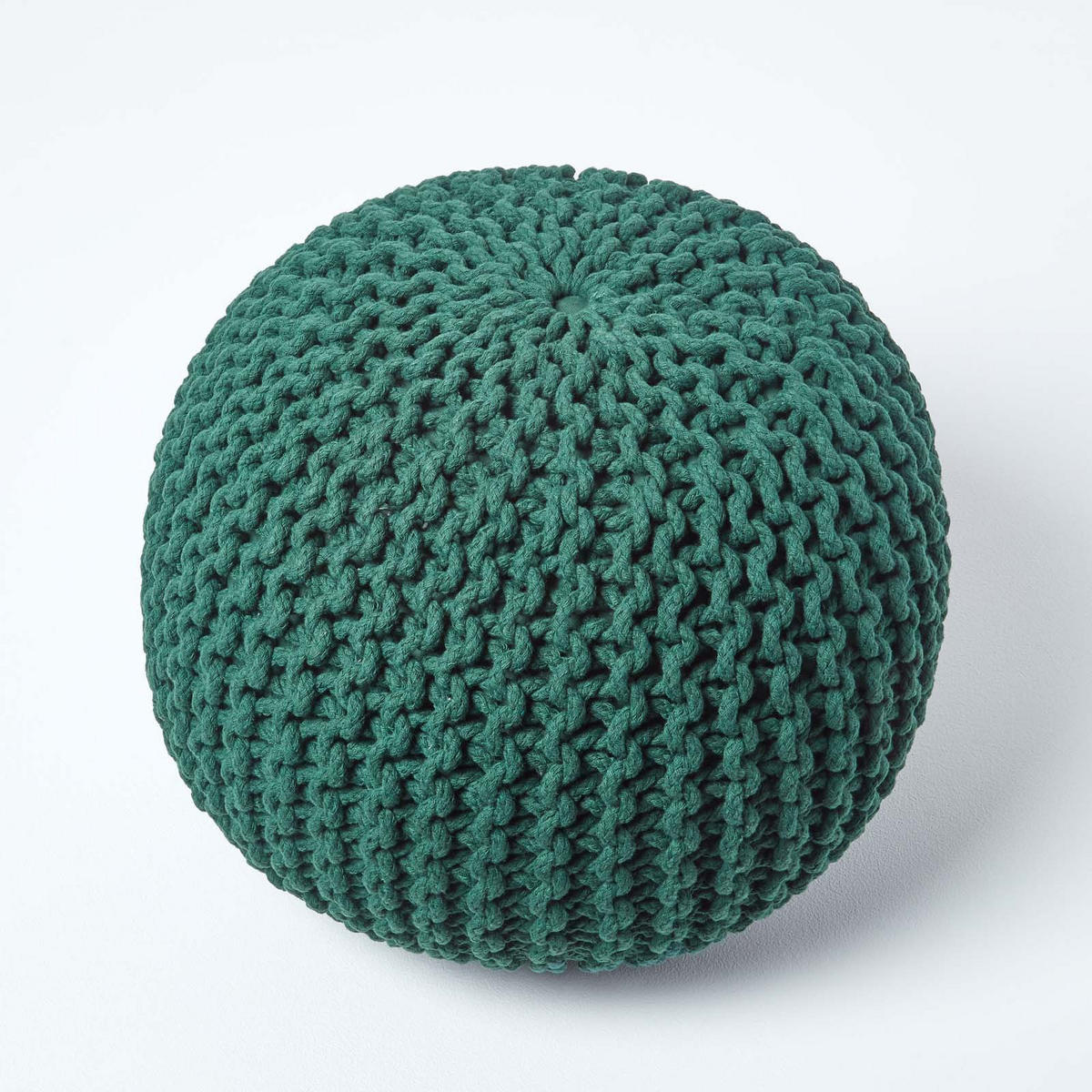 STRICK-POUF tannengrün, 40/40/35 cm - Waldgrün, Textil (40/35/40cm) - Homescapes