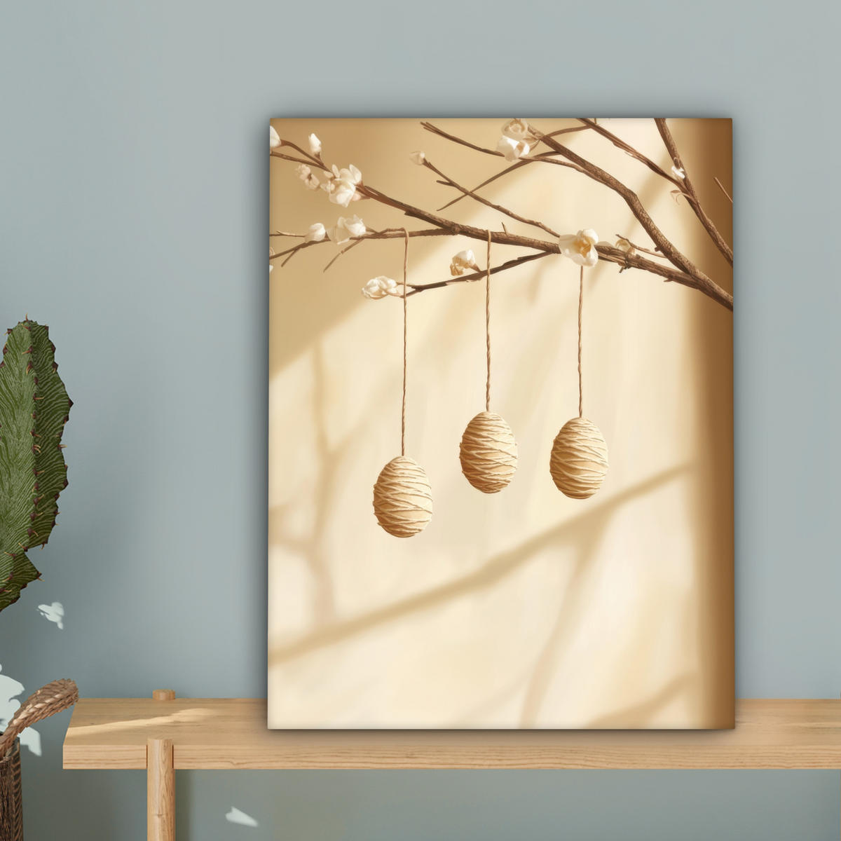 LEINWANDBILD Beige - Osterkuchen - Eier Room Decor 30x40 cm - Beige, Textil (30/40cm) - MuchoWow