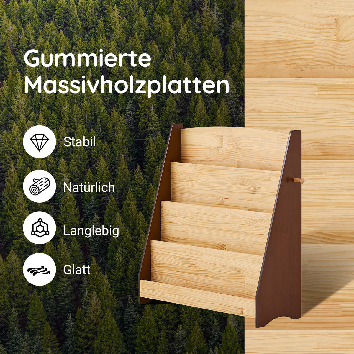 KINDERREGAL Natur - Naturfarben, Holzwerkstoff (91/89/30cm) - SoBuy