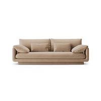SOFA Torino aus Samt sandfarben 3 Sitzplätze - Sandfarben, Textil (103/83/220cm) - Micadoni