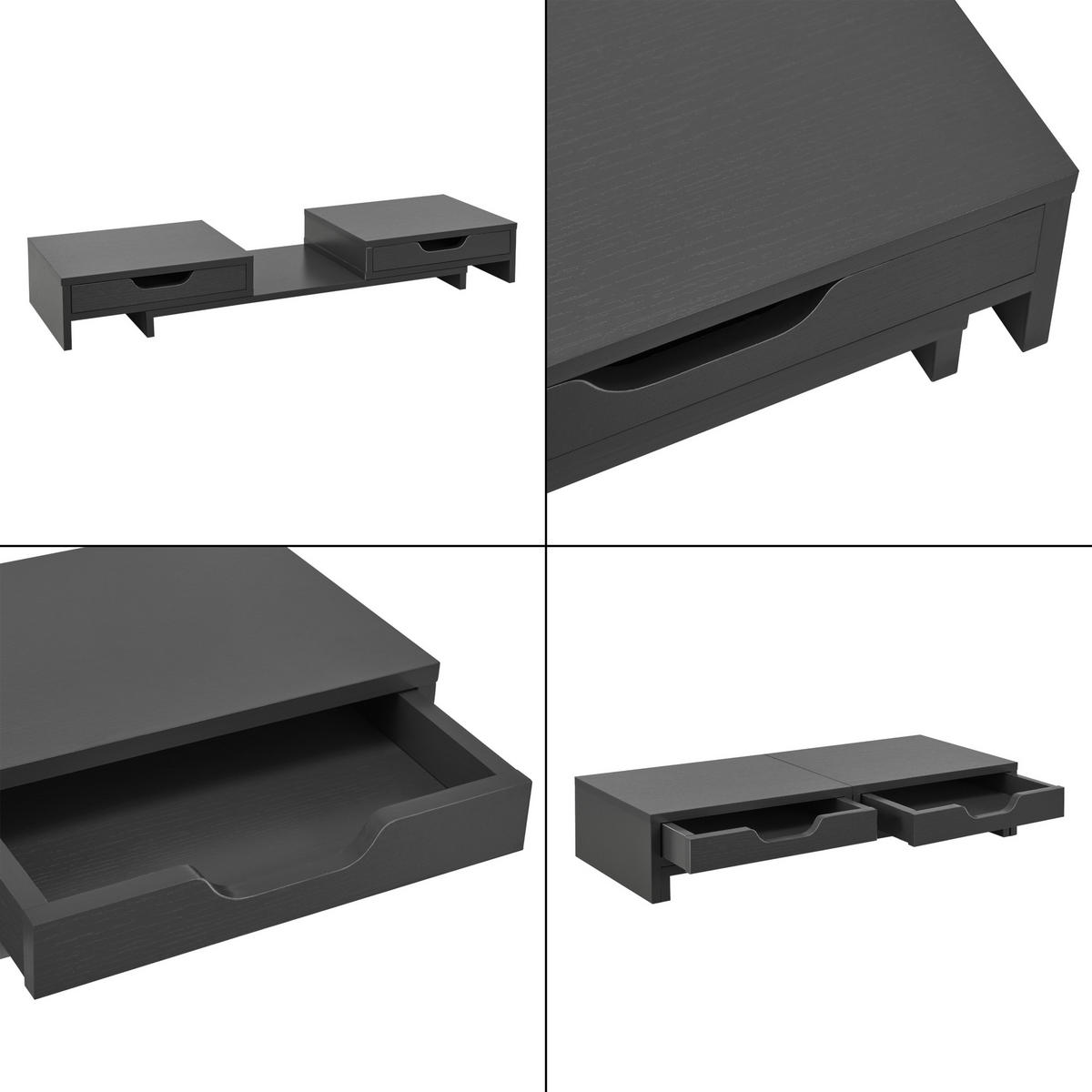 MONITORSTÄNDER Marttila - Dunkelgrau, Holzwerkstoff (22/60/11cm) - [en.casa]
