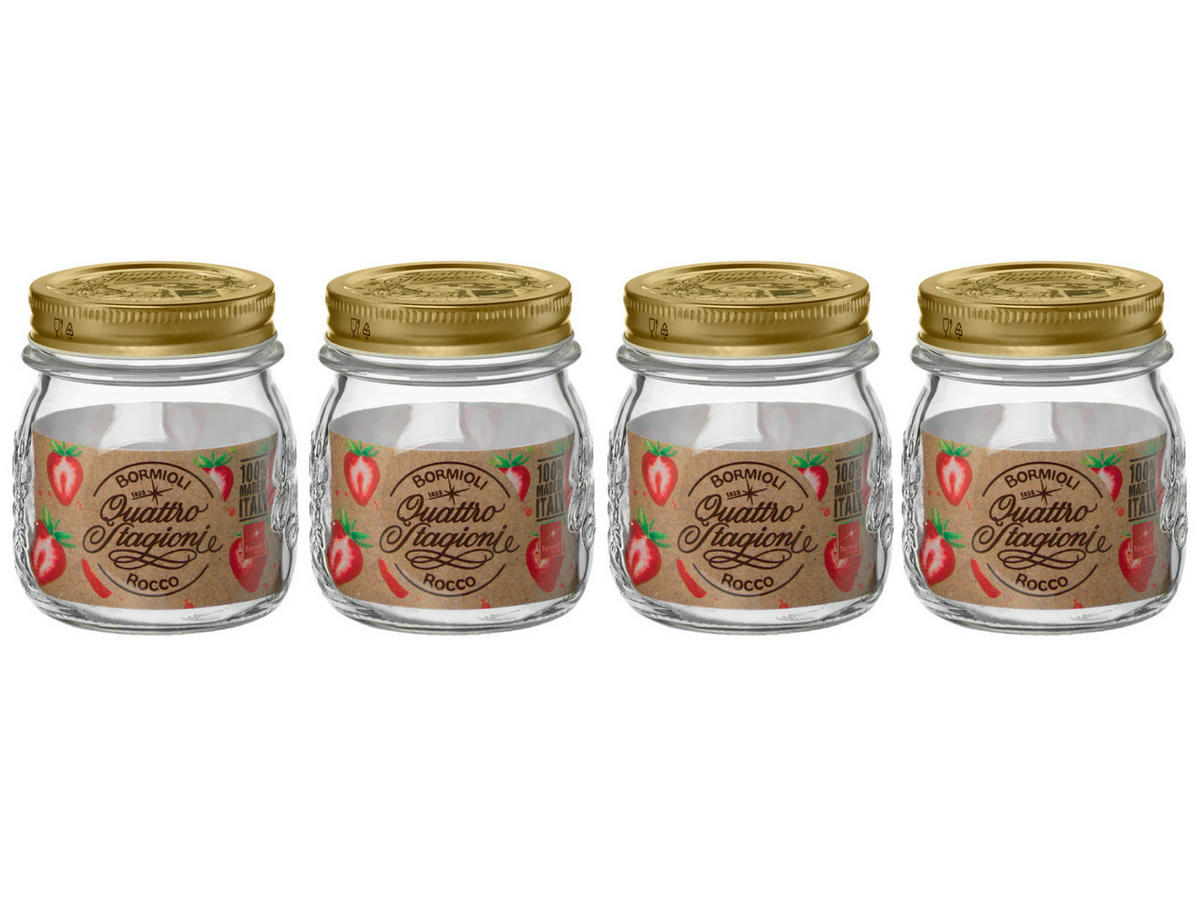 WECK-GLAS Weckpot Quattro Stagioni - ø 8,5 cm / 250 ml - 4 Stück - Transparent, Glas (2/10/9cm) - Bormioli Rocco