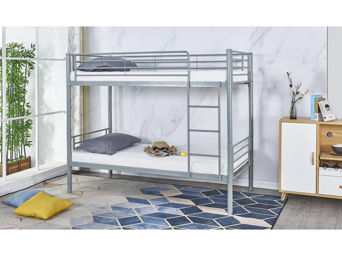 ETAGENBETT adam Grau - Grau, Metall (90/190cm) - Habitat Garten