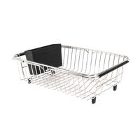 GESCHIRRABTROPF-GESTELL mit Besteckhalter - Silberfarben, Metall (27.5/10.5/38cm) - Intirilife