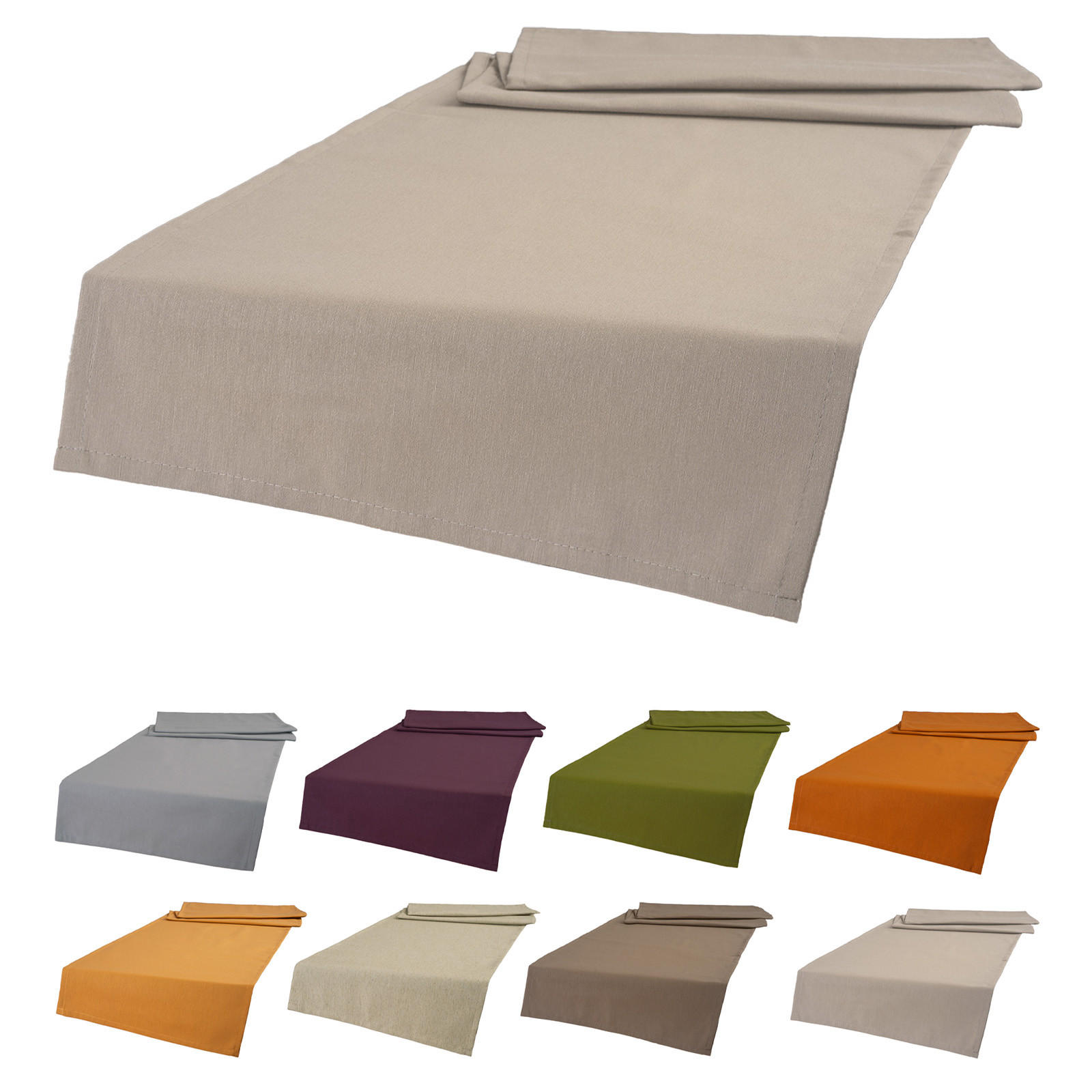 TISCHLÄUFER Wunschton taupe 40/130 cm - Taupe, Textil (40/130cm) - beties Heimtextil