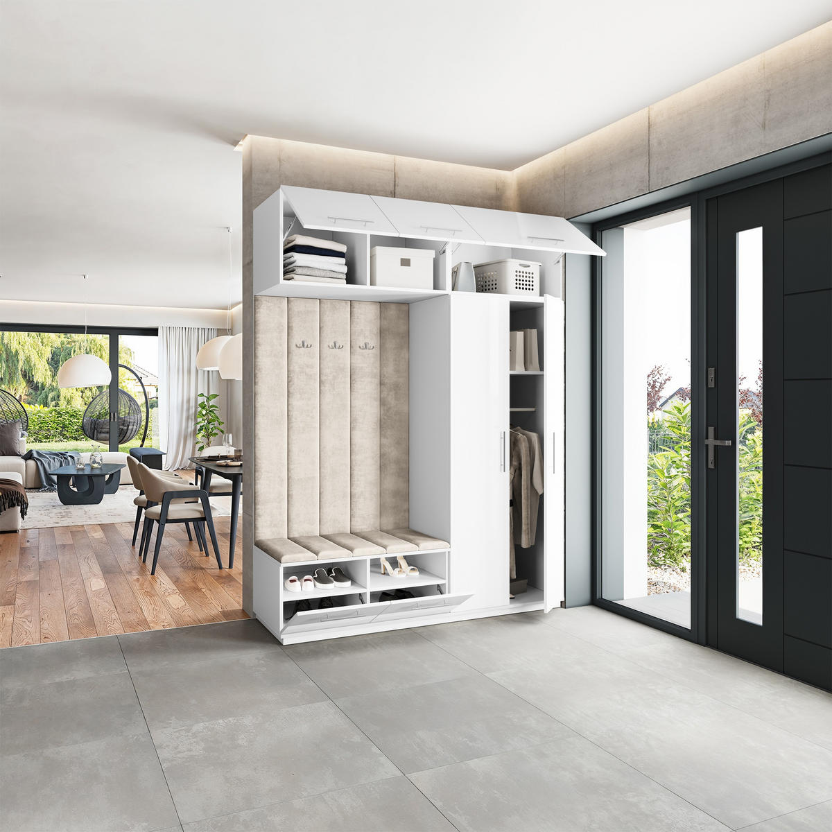 GARDEROBENSCHRANK REMA 180/240/60 cm Modern Weiß - Weiß, Holzwerkstoff (180/240/60cm) - MASSENO