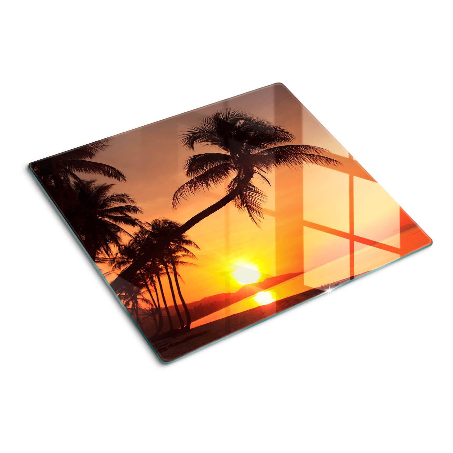 GLASPLATTE 60x52 cm Sonnenstrand - Orange, Glas (60/0.4/52cm) - TULUP