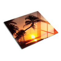 GLASPLATTE 60x52 cm Sonnenstrand - Orange, Glas (60/0.4/52cm) - TULUP