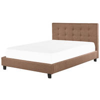 BETT mit Lattenrost 180x200 cm Braun La Rochelle - Braun, Textil (180/200cm) - Beliani