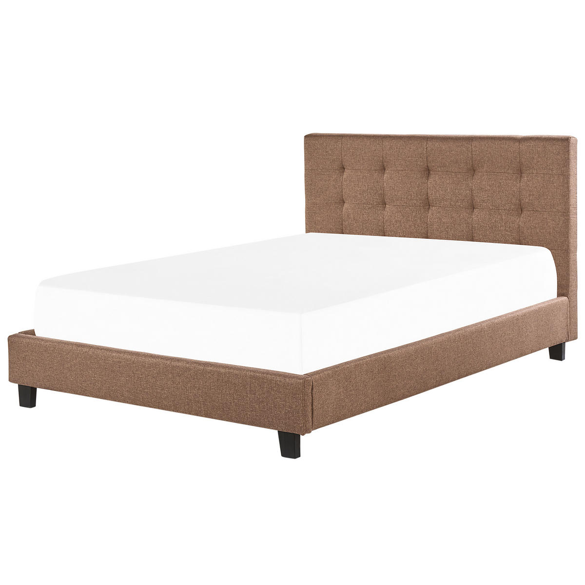 BETT mit Lattenrost 180x200 cm Braun La Rochelle - Braun, Textil (180/200cm) - Beliani