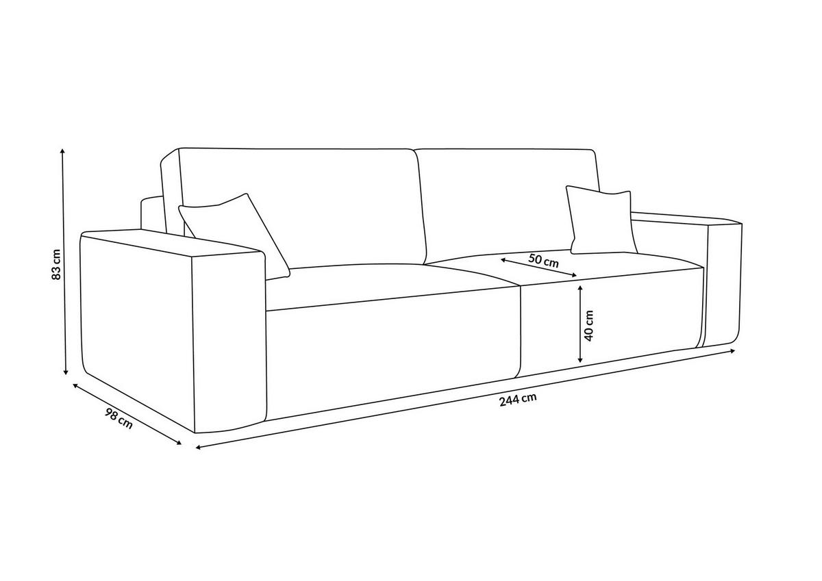 SCHLAFSOFA HUGO, Sofa mit Schlaffunktion und Bettkasten, Farbe: Beige, Cordstoff - Beige, Textil (244/83/98cm) - VENASI MÖBEL