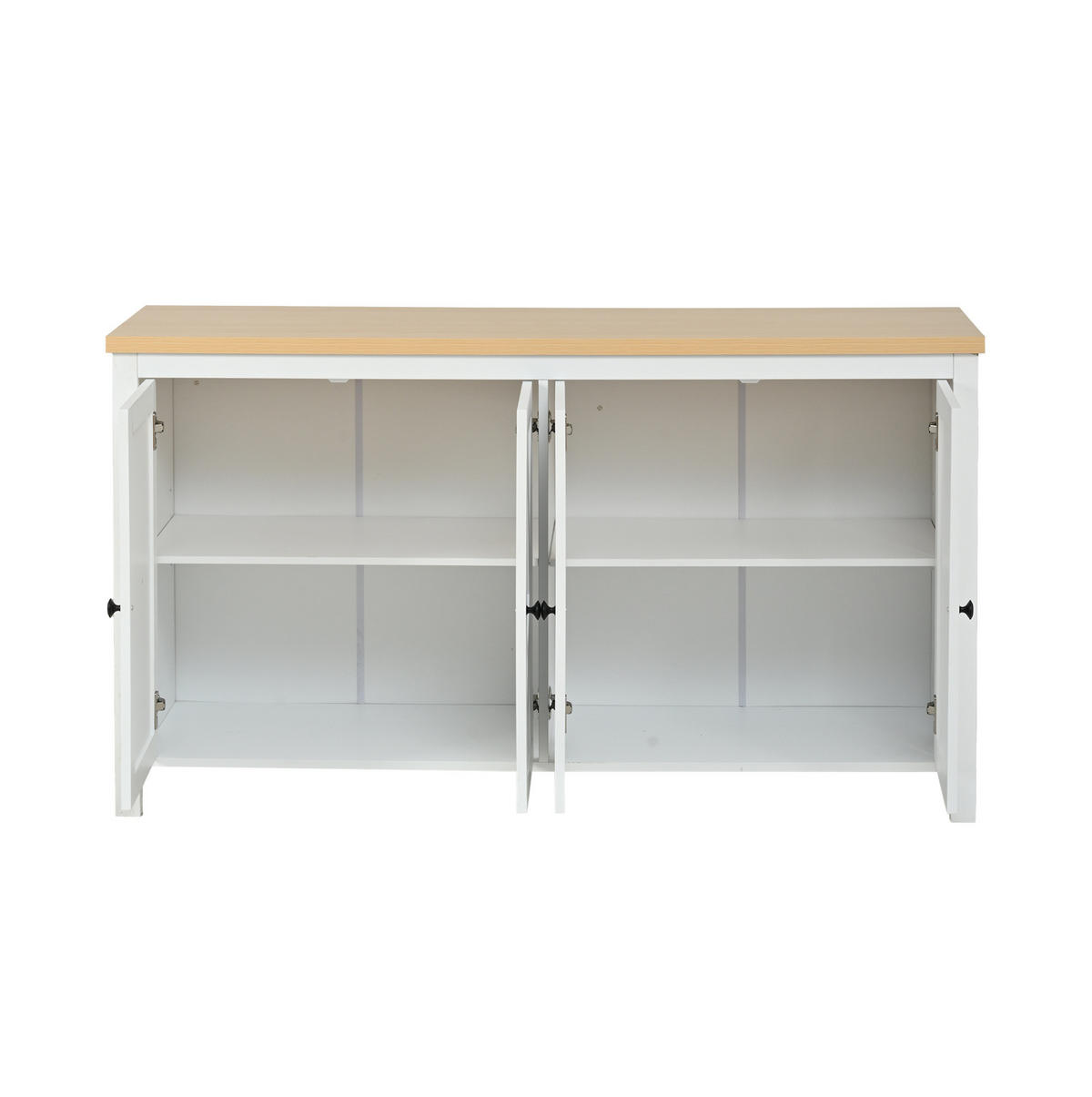 SIDEBOARD 140/40/78 cm weiß aus MDF mit 4 Türen - Weiß, Holzwerkstoff (140/78/40cm) - OKWISH