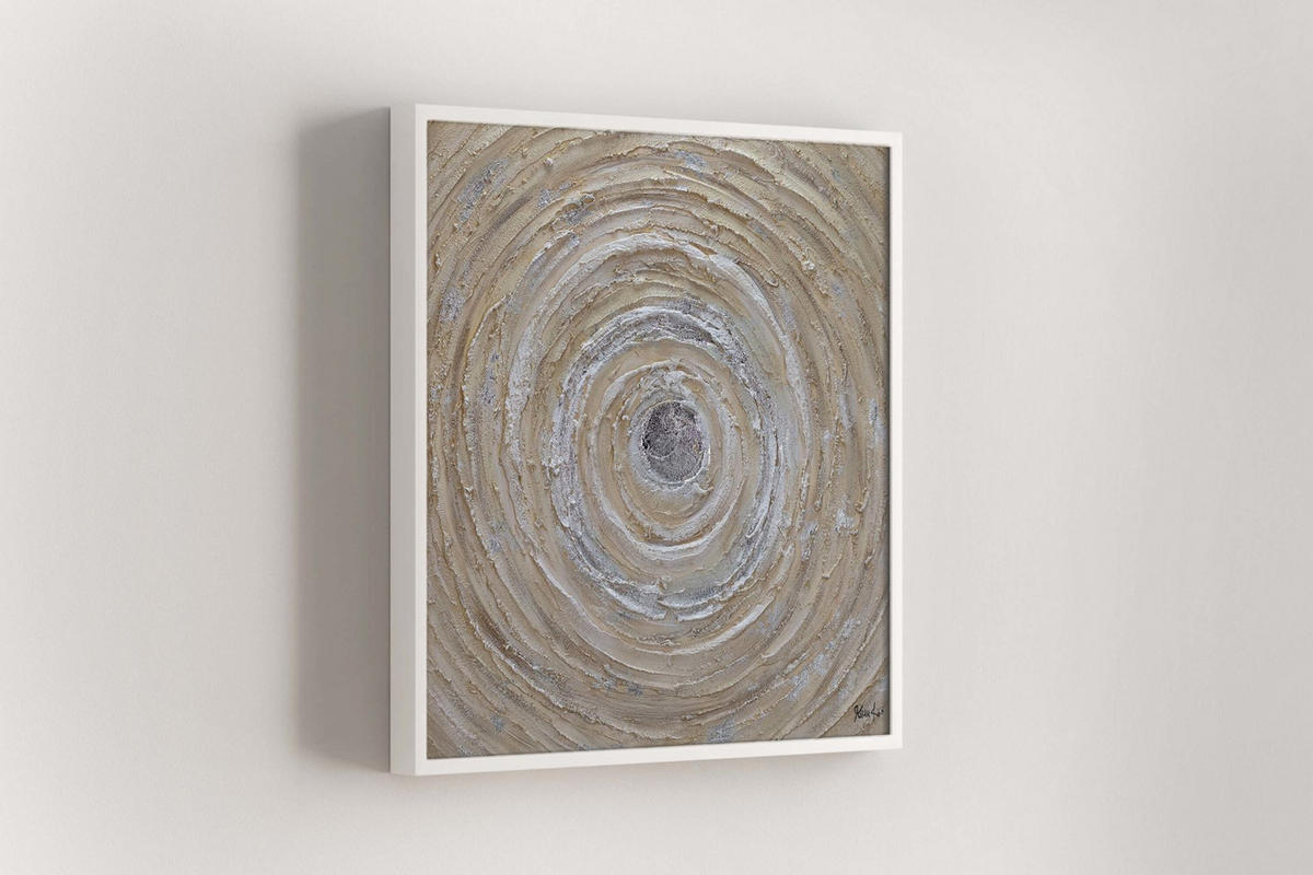 ACRYLBILD HANDGEMALT 80/80 cm - Beige, Holz/Textil (80/80cm) - KUNSTLOFT