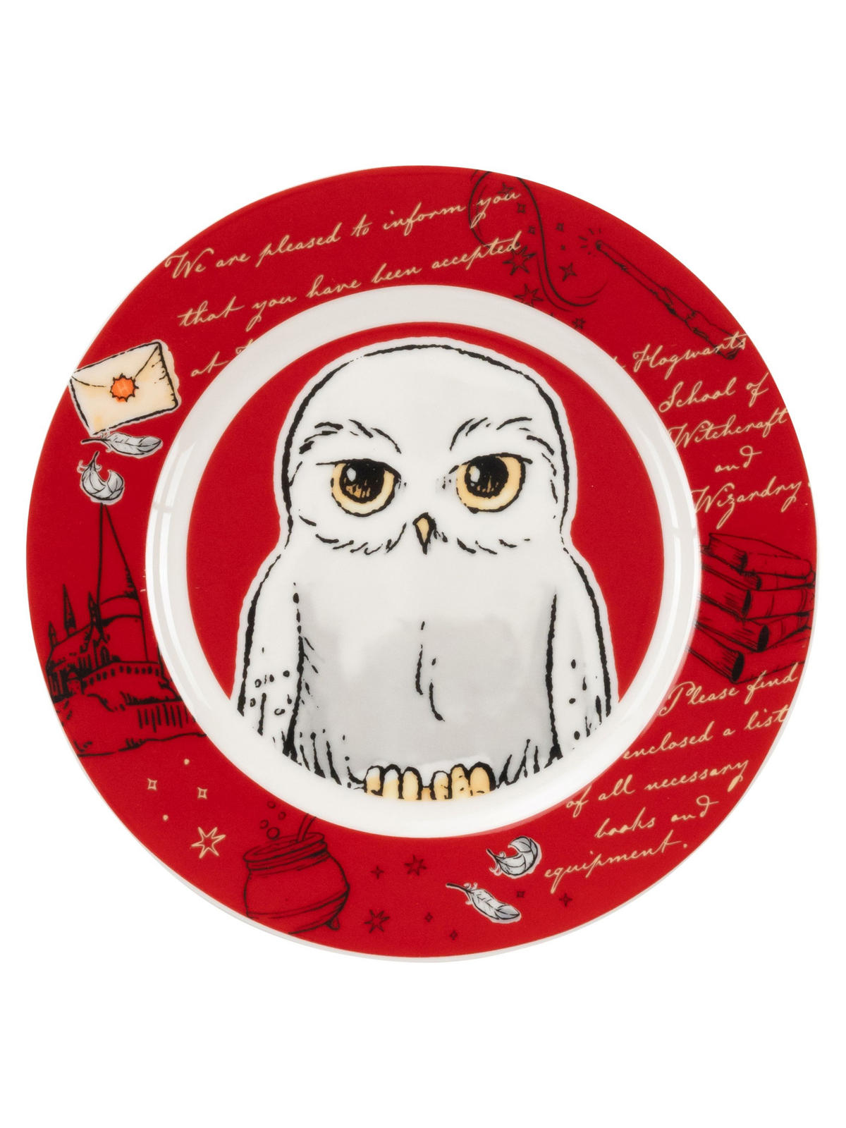 FRÜHSTÜCKSSET Harry Potter Hedwig Eule Rot 3-teilig - Rot, Keramik (23.8/11.2/23.3cm) - United Labels