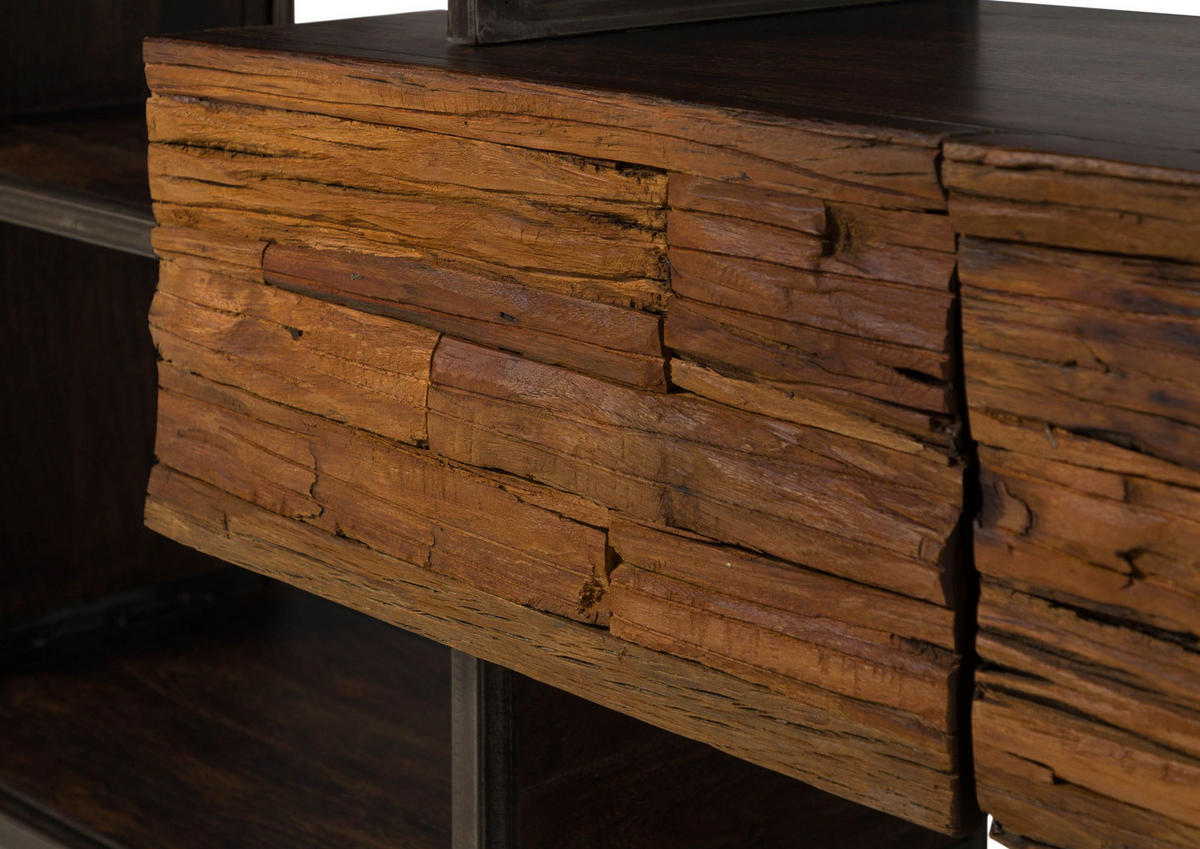 LOWBOARD Akazie / Altholz 225x40x70 braun lackiert SEVILLA #15 - Braun, Holz (225/70/40cm) - Massivmoebel24
