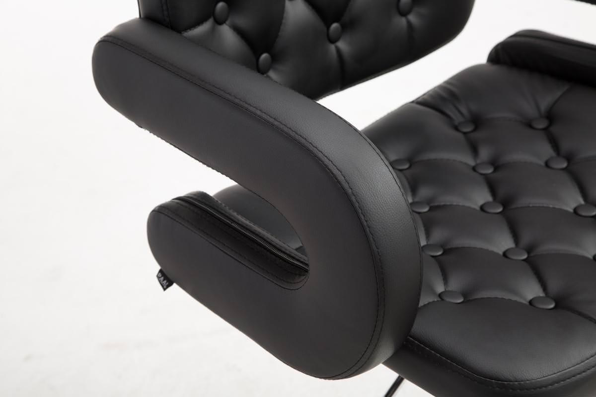 BARHOCKER 2er Set Burid Kunstleder Schwarz Silber - Schwarz, Leder/Metall (62/103/55cm) - DELUKE