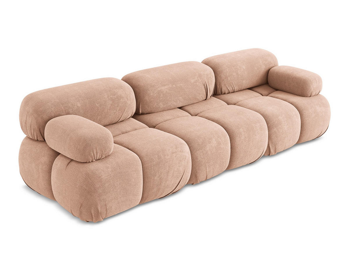 3-SITZER SOFA Chenille Stoff Pink - Pink/Koralle, Kunststoff/Textil (285/70/96cm) - Makamii