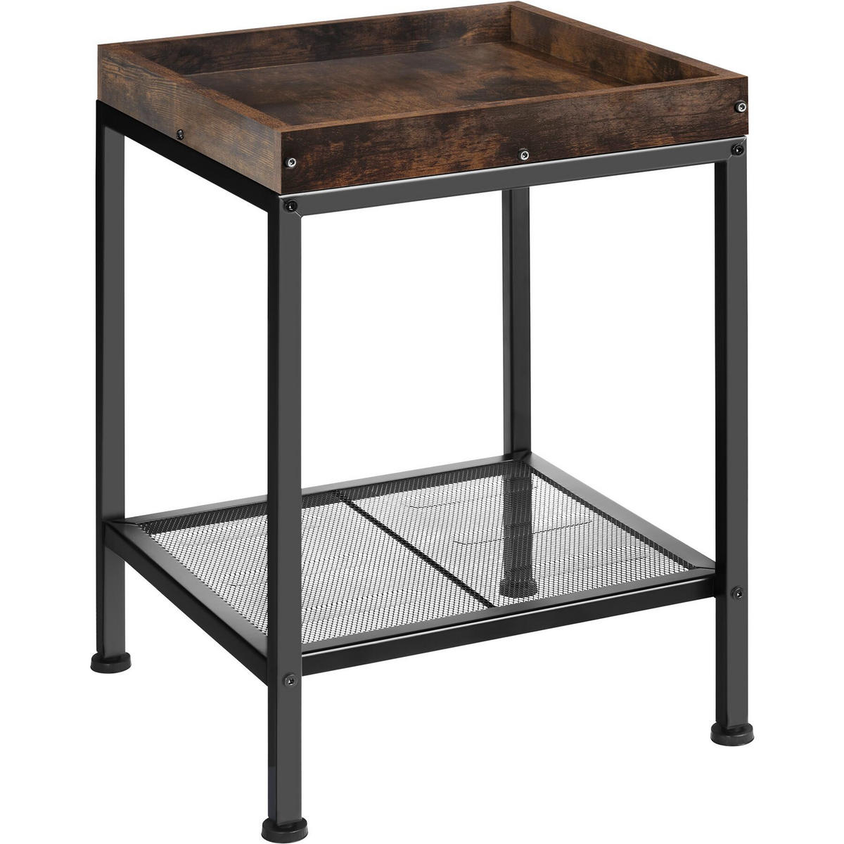 BEISTELLTISCH Rochester,41,5 x 41 x 56 cm,Industrial Holz dunkel, rustikal - Rostfarben, Holz (41.5/41/56cm) - tectake