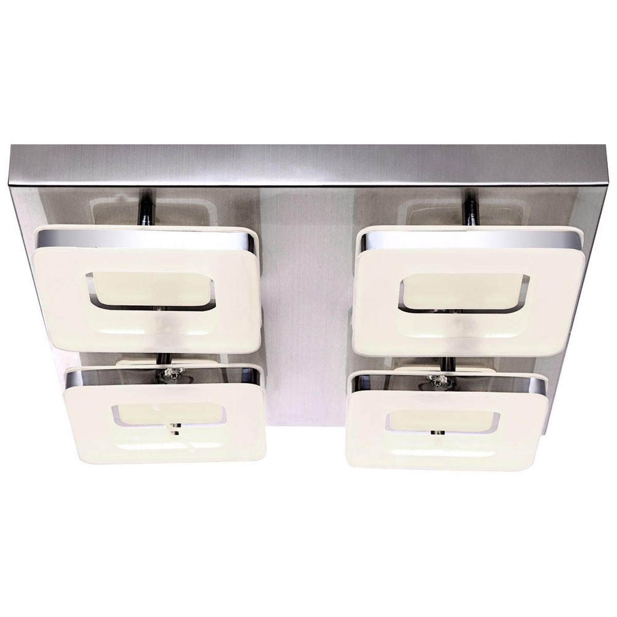 LED DECKENLEUCHTE Stahl Silber Chrom - Silberfarben, Metall (39/39/7.5cm) - Globo Lighting