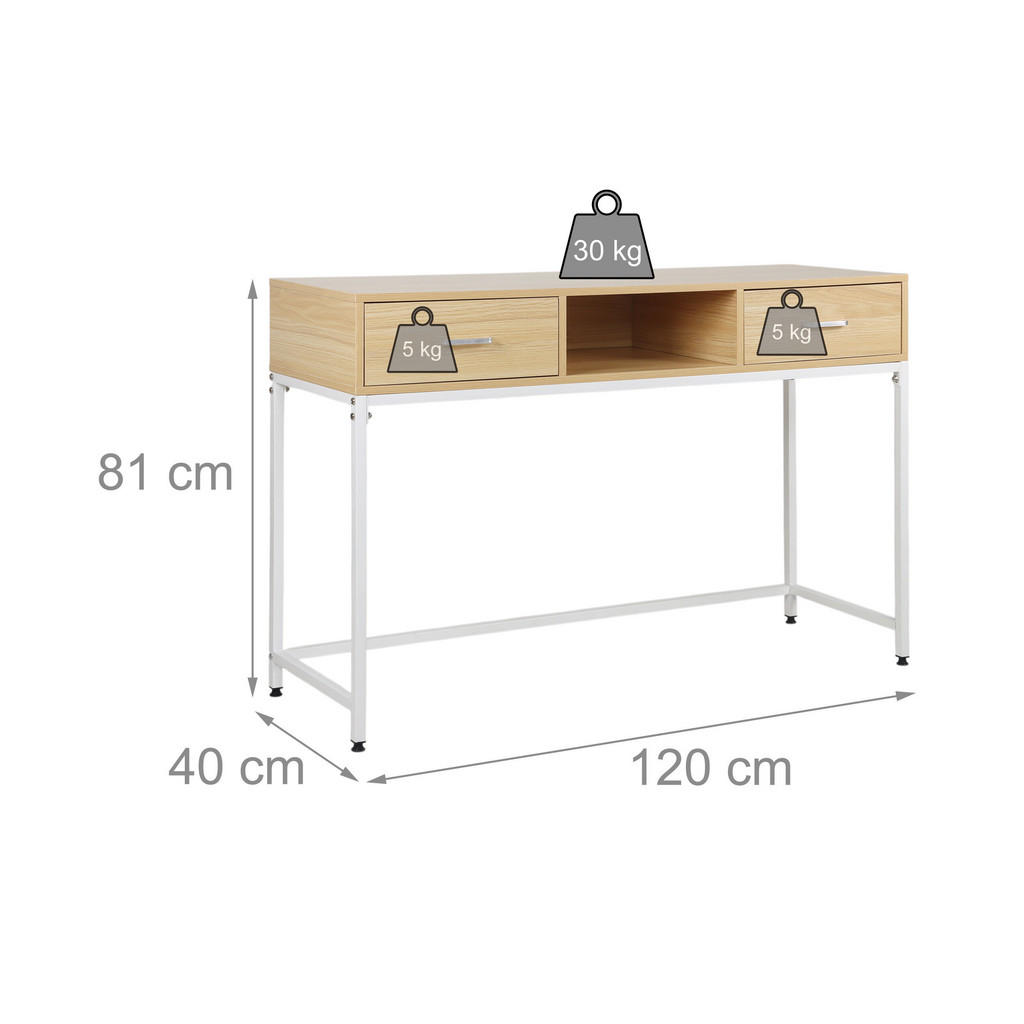 Thumbnail - Relaxdays Konsolentisch, Mehrfarbig, Holzwerkstoff, Metall, 120x80x40 cm, Wohnzimmer, Wohnzimmertische, Konsolentische