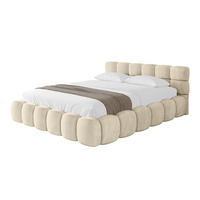 POLSTERBETT mit Bettkasten und Lattenrost, Bett mit Matratze H3/H4 - LEYA-v1 140x200 Beige - Beige, Holzwerkstoff/Textil (140/200cm) - ALTDECOR