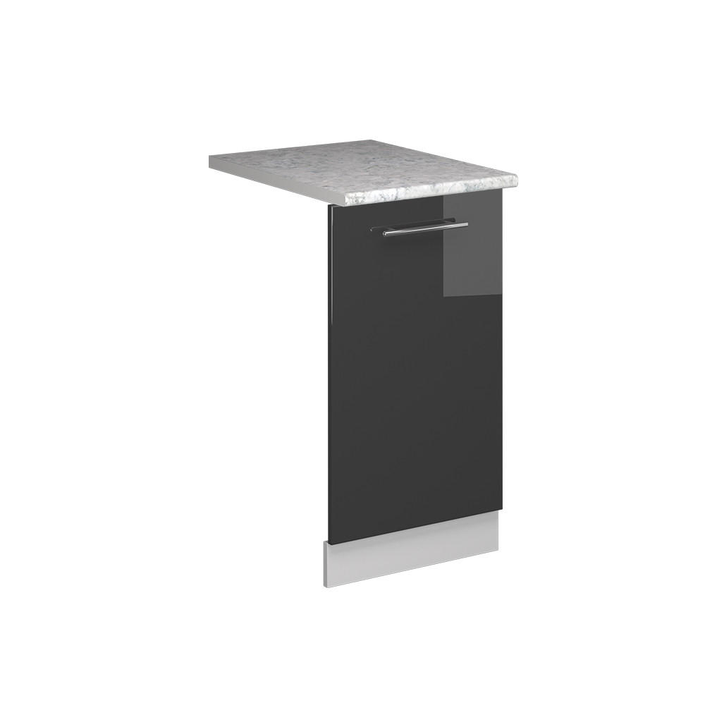 DISKMASKINENS FRONTPANEL Fame-Line Antracit högblank 45 cm , AP Marble Svart högglans, Vit 81.8/45/60 cm