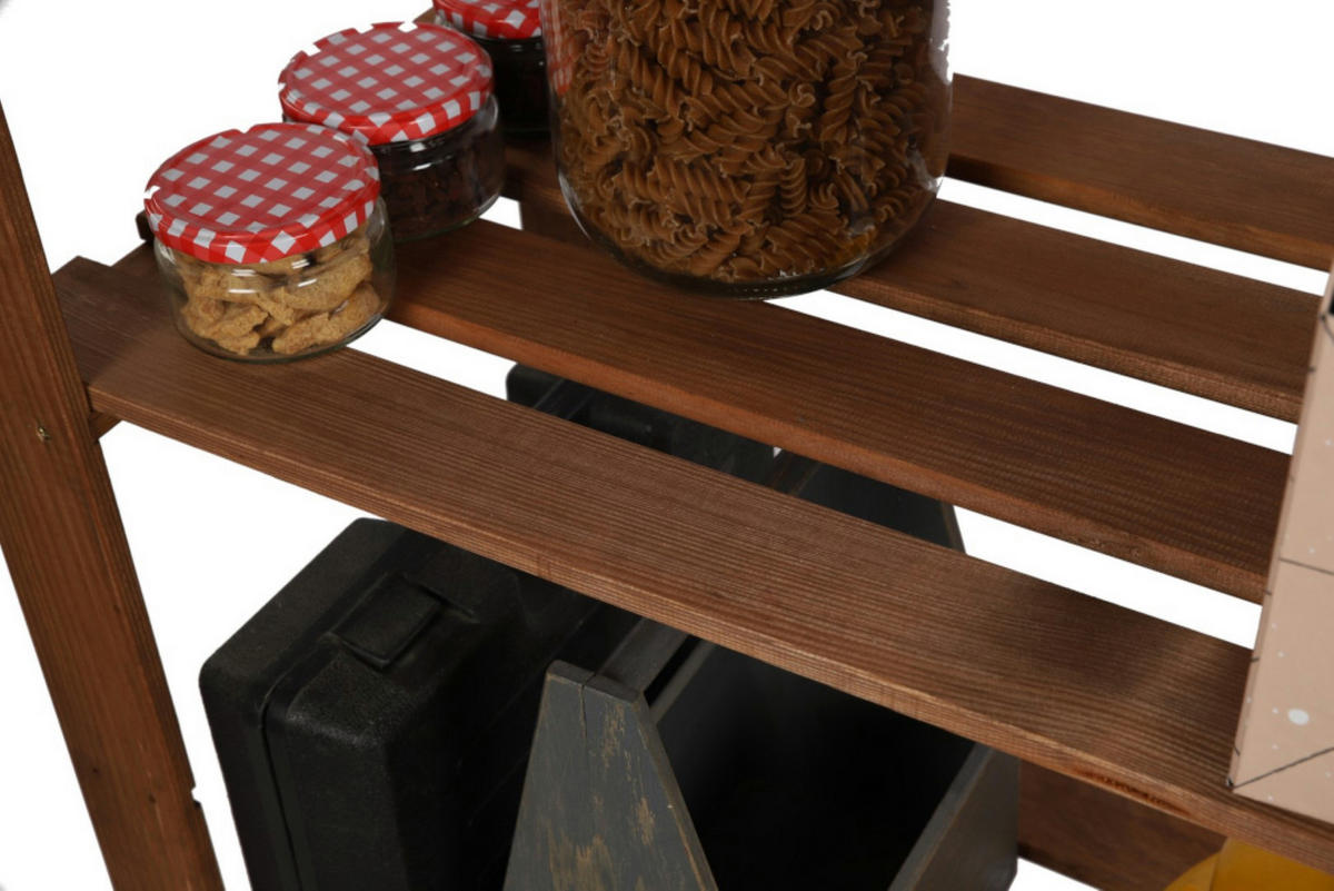 HOLZREGAL PINEPEAK 220x80x38cm 7 Fachboden 1,2cm dickes Kiefernholz Braun - Braun, Holz (80/220/38cm) - PROREGAL