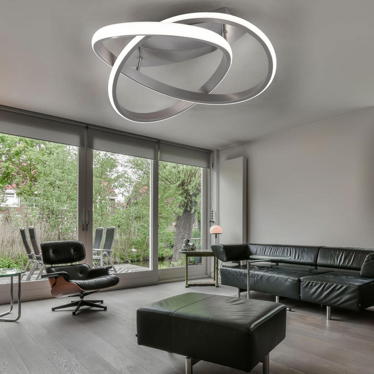 LED DECKENLEUCHTE Course Silber matt - Silberfarben, Metall (45/45/18cm)