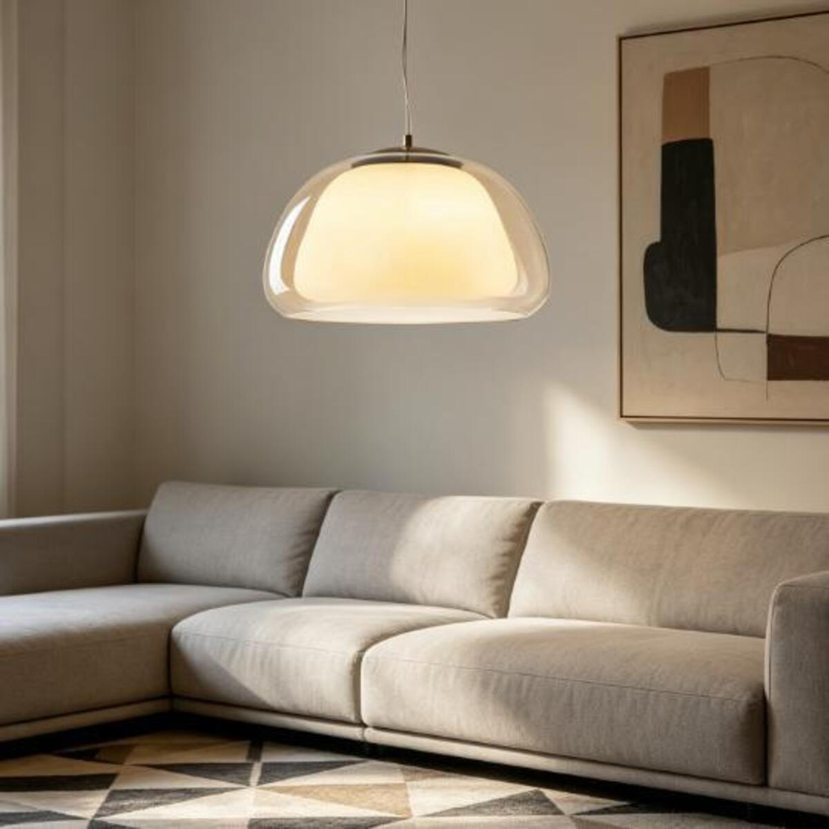 LED-HÄNGELEUCHTE Cognac 12W 25/25/14-150 cm - Cognac, Glas (25/25/14cm) - Authentics