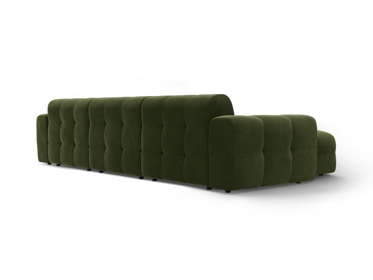 ECKSOFA links Kendal aus Samt armeegrün 5 Sitzplätze - Olivgrün, Textil (173/357cm) - Micadoni