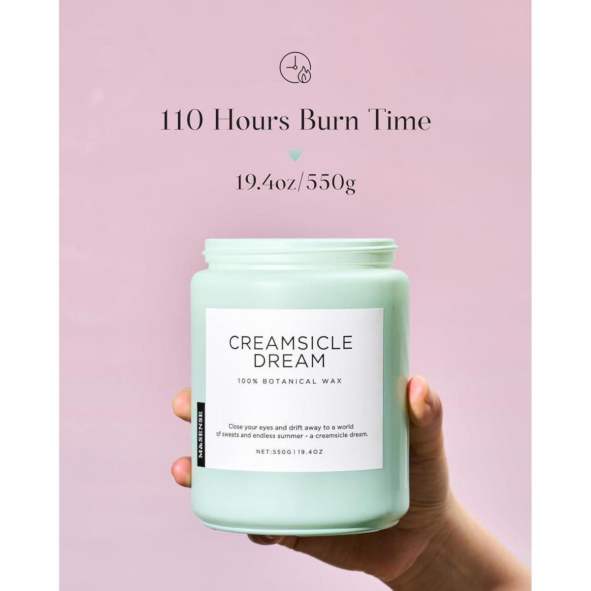 DUFTKERZE Orange Creamsicle 550 g 110 Stunden Brenndauer Sojawachs 2 Dochte - Orange, Paraffin (13cm)