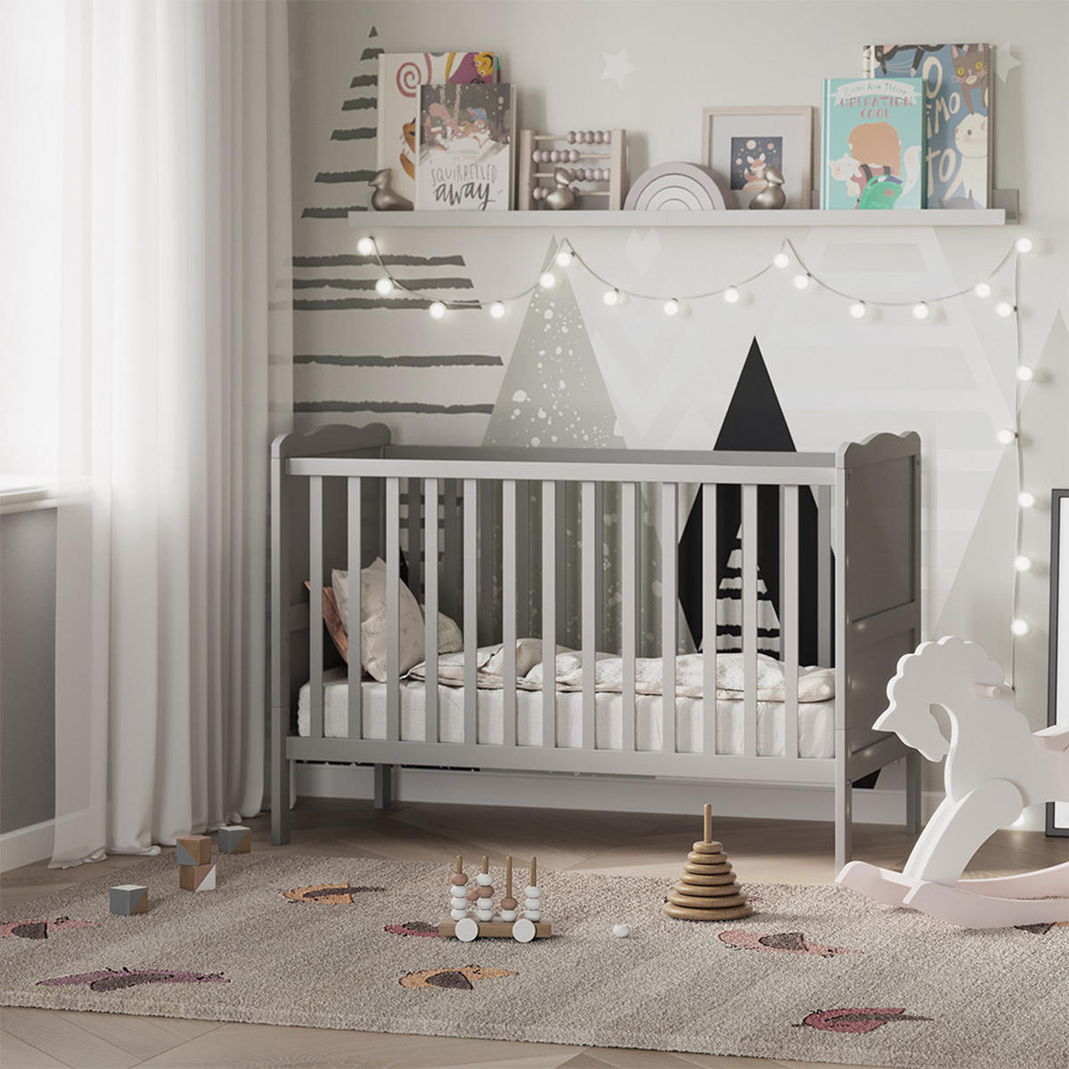 BABYBETT Tobi Grau 60x120 cm - Grau, Holz (60/120cm) - VitaliSpa