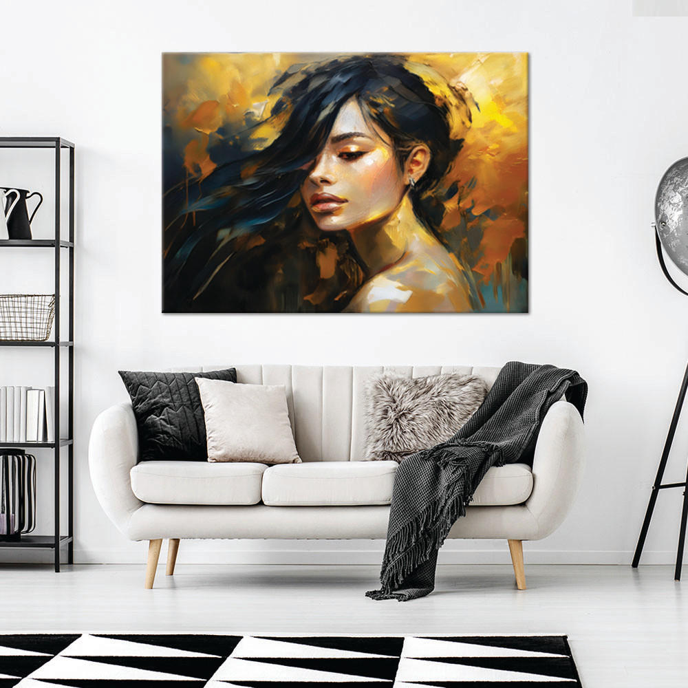 WANDBILD gold weiblicher glamour - Goldfarben, Textil (60/40cm) - Feeby