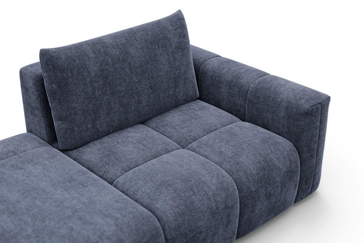ECKSOFA VERONA 4-Sitzer LINKS, Marineblau - Blau/Schwarz, Holz/Textil (282/173cm) - Courtois Laville