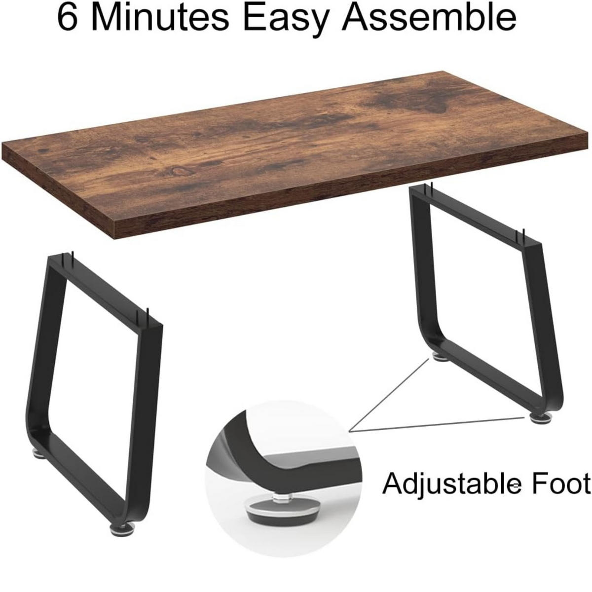 COUCHTISCH Modern Holz Metall 120 x 60 x 46,5 cm Wohnzimmertisch - Wildeiche, Holzwerkstoff/Metall (60/120/46.5cm) - Quality Elegance