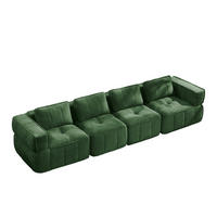 4-SITZER-SOFA DE-34428 mit stützenloses Design Grün - Grün, Textil (93/67/344cm) - ComfortXL
