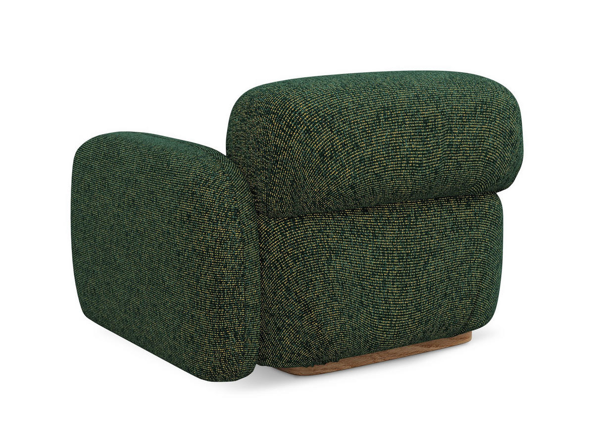 SOFAELEMENT Rechts Strukturstoff Stoff Grün - Braun/Grün, Holz/Textil (95/73/95cm) - Makamii