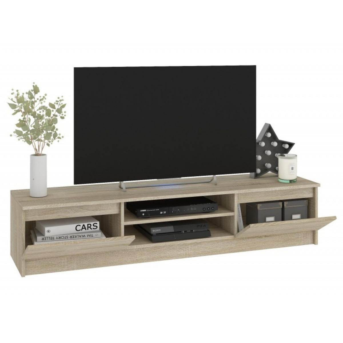 TV-ELEMENT SET Sonoma Eiche 240x40x140 cm - Sonoma Eiche, Holzwerkstoff (240/140/40cm) - Akord