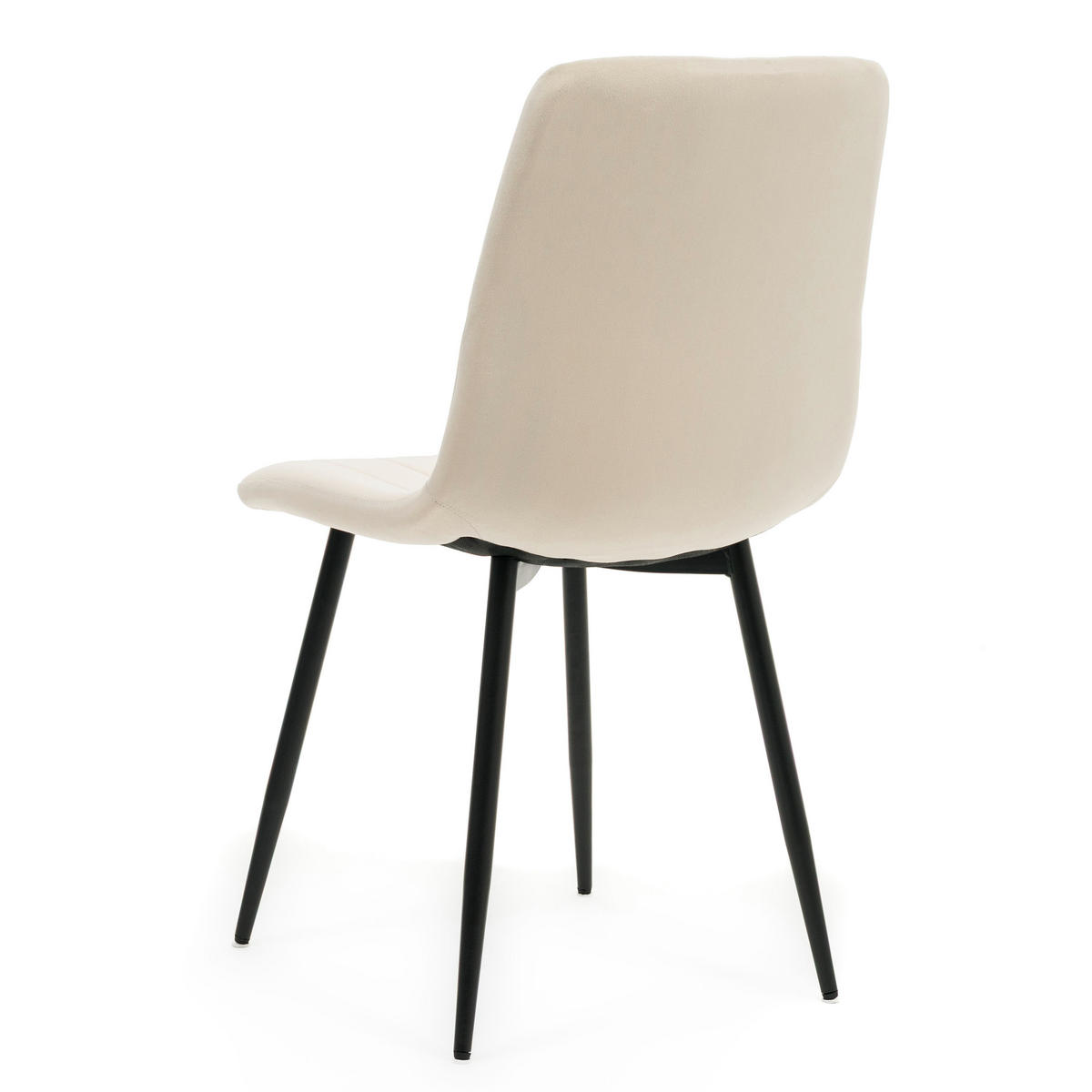 STUHL GELA gepolstert mit Steppung - beige - Samt Velours - Beige/Schwarz, Textil/Metall (45/89/53cm) - NEW HOME