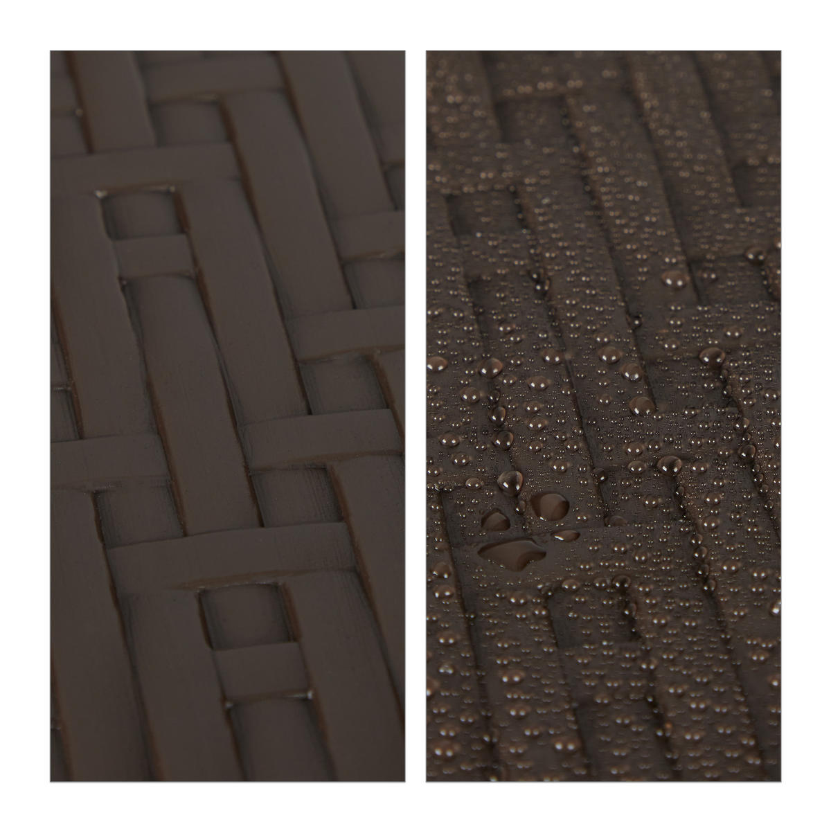 GARTENTISCH - Dunkelbraun, Kunststoff/Metall (60/60/74cm) - Relaxdays